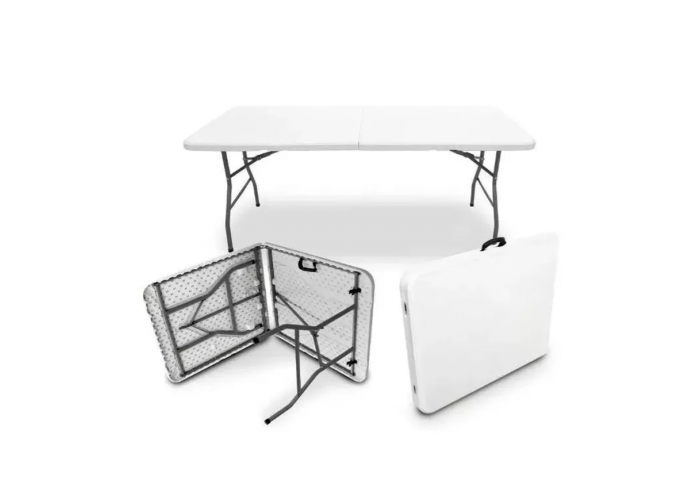 Mesa plastica multiusos plegable-180 cms. con estructura 15526