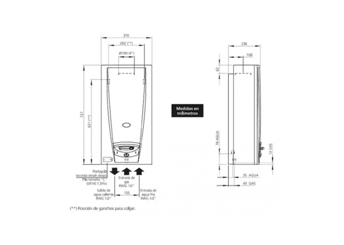 Calefon orbis 315 bho 14 litros