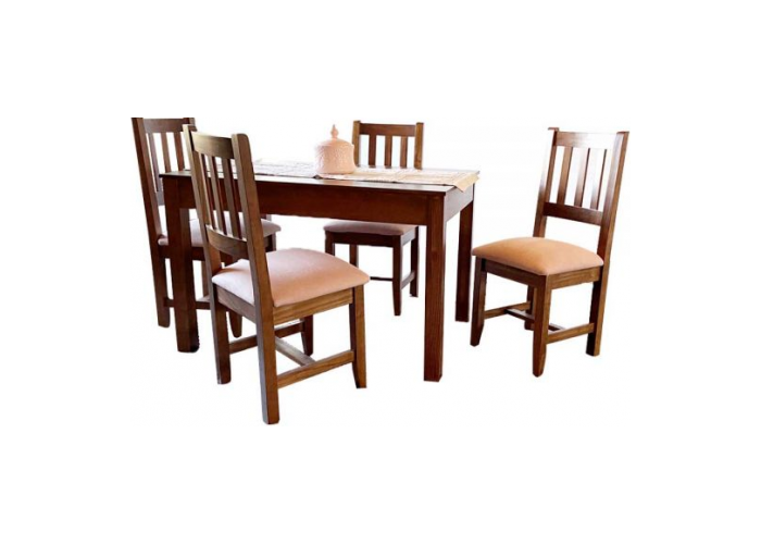 Jgo de comedor mesa de 1,20 + 4 sillas de madera  (silla francesca)