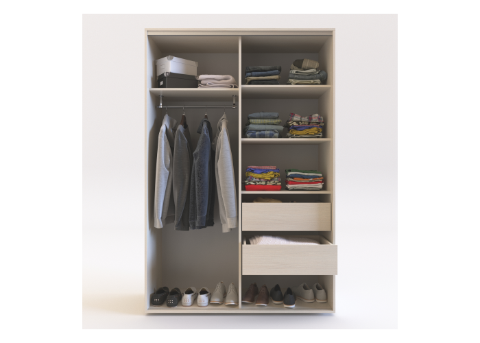 Roperos 2 puertas de abrir (dle354)+1 puerta corrediza