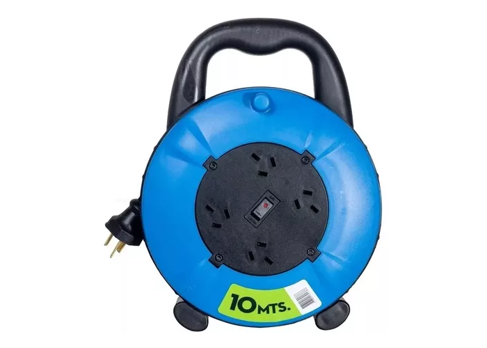 Alargue enrrollable 10 mts c/4 tomas indelplas