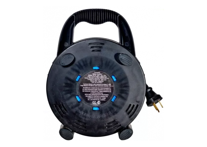 Alargue enrrollable 10 mts c/4 tomas indelplas