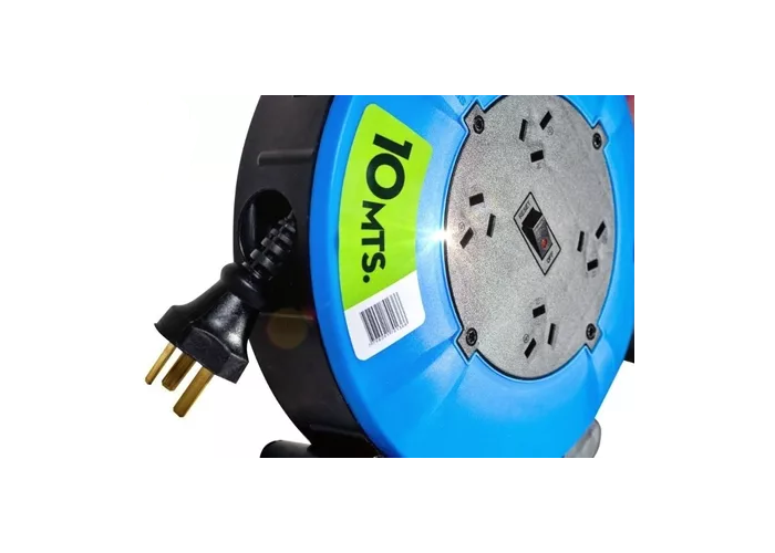 Alargue enrrollable 10 mts c/4 tomas indelplas