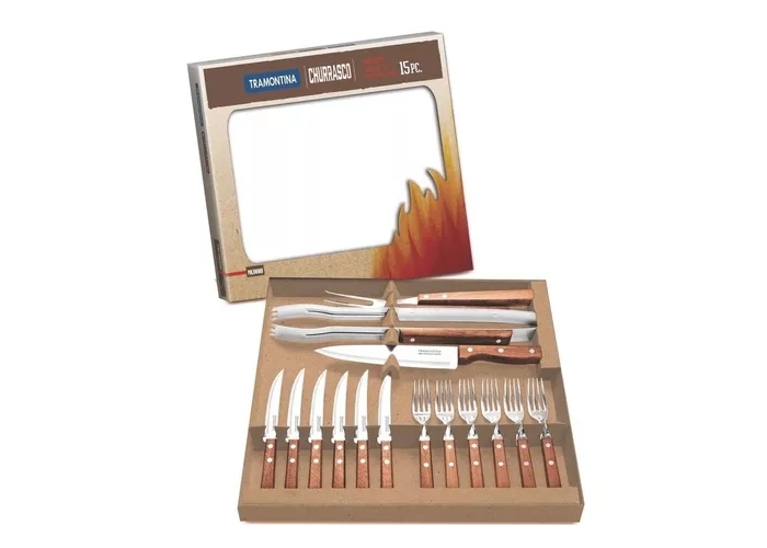 Cubiertos madera x 15 piezas dinamyc