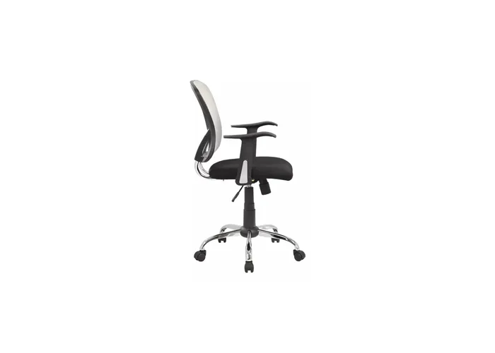 Silla oficina blanca c/base crom ob-s01