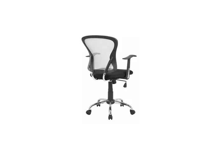 Silla oficina blanca c/base crom ob-s01