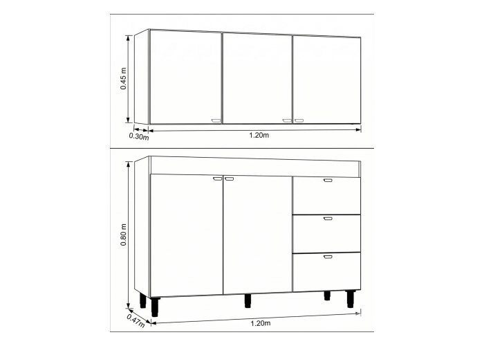 Combo amoblamiento cocina premium 1.20 abedul