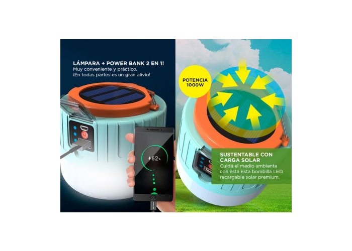 Farol luz carga solar camp0081