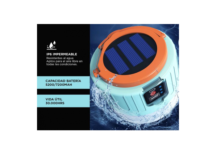Farol luz carga solar camp0081