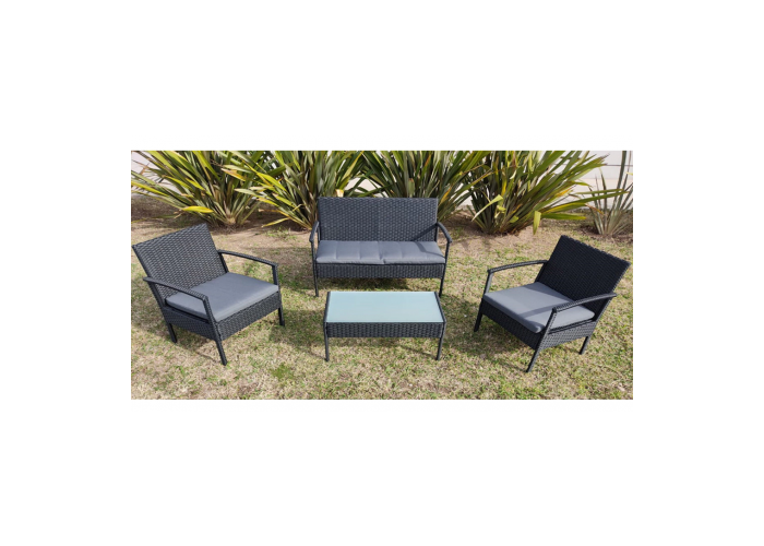 Juego de jardin bahamas de rattan y acero