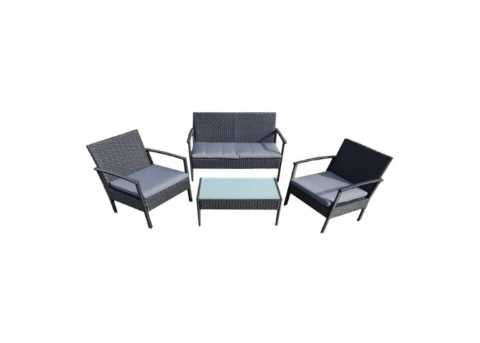 Juego de jardin bahamas de rattan y acero