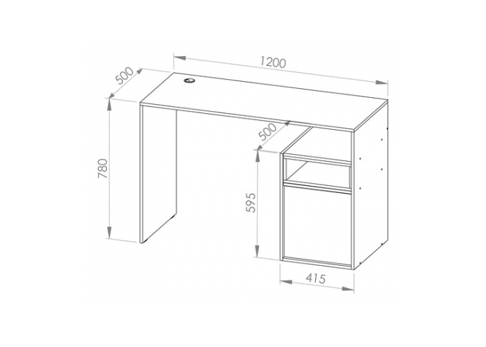 Escritorio 1.20 m 1 puerta 1 cajon dof01
