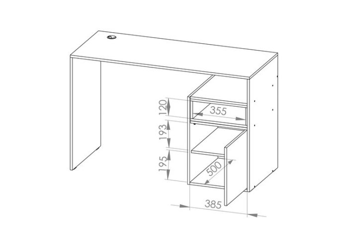 Escritorio 1.20 m 1 puerta 1 cajon dof01