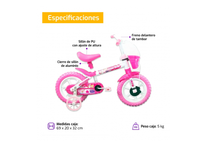 Bicicleta r.12 monotubo nena