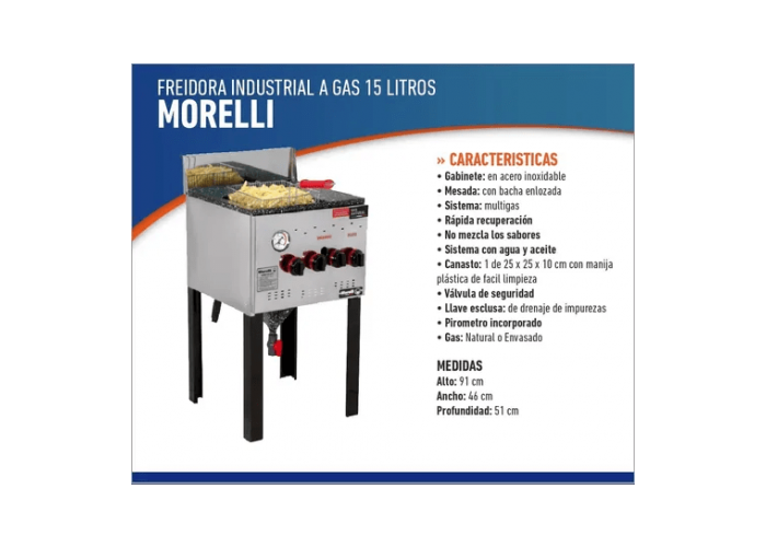 Freidora 15 lts  nova standard morelli