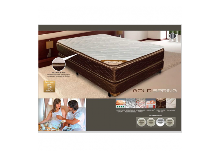 Conjunto sommier gold spring 90x190